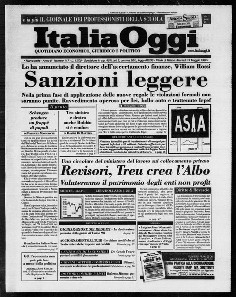 Italia oggi : quotidiano di economia finanza e politica